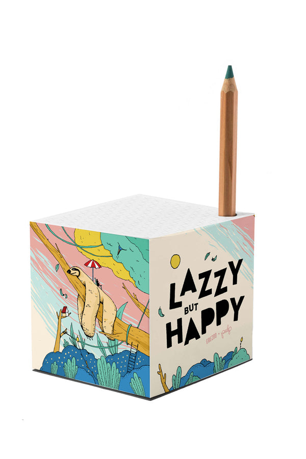 Paper Cube | Lazy But Happy | Erezoo